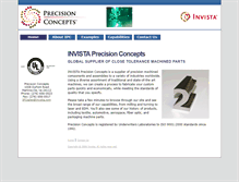 Tablet Screenshot of precisionconcepts.invista.com